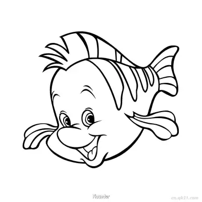 Free printable Flounder 1 Coloring Page - Free Printable Disney The Little Mermaid PDFS Coloring Sheets coloring page