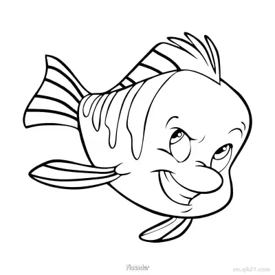 Free printable Flounder 2 Coloring Page - Free Printable Disney The Little Mermaid PDFS Coloring Sheets coloring page