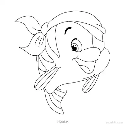 Free printable Flounder 3 Coloring Page - Free Printable Disney The Little Mermaid PDFS Coloring Sheets coloring page