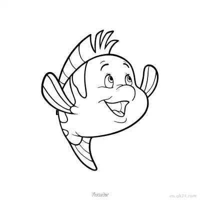 Free printable Flounder 4 Coloring Page - Free Printable Disney The Little Mermaid PDFS Coloring Sheets coloring page