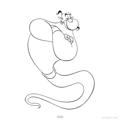 Free printable Classic Genie Form Coloring Page coloring page