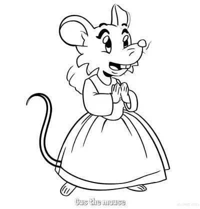 Free printable Gus the Mouse Clapping Happily Coloring Page coloring page