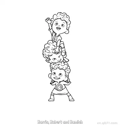 Free printable Harris Hubert and Hamish Brave Movie Coloring Pages PDF coloring page