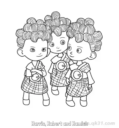 Free printable Harris Hubert and Hamish Disney Princess Merida Coloring Pages coloring page
