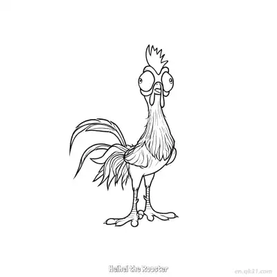 Free printable Heihei the Rooster Front View Coloring Page coloring page