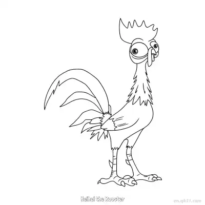 Free printable Heihei the Rooster Side Profile Coloring Page coloring page