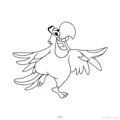 Free printable Iago Cheerfully Dancing with Wings Spread Coloring Page coloring page
