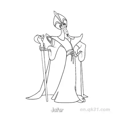 Free printable Jafar 2 Coloring Page - Free Printable Disney Aladdin PDFS Coloring Sheets coloring page