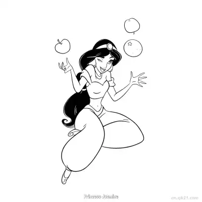 Free printable Princess Jasmine 10 Coloring Page - Free Printable Disney Aladdin PDFS Coloring Sheets coloring page