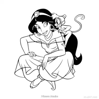 Free printable Princess Jasmine 11 Coloring Page - Free Printable Disney Aladdin PDFS Coloring Sheets coloring page