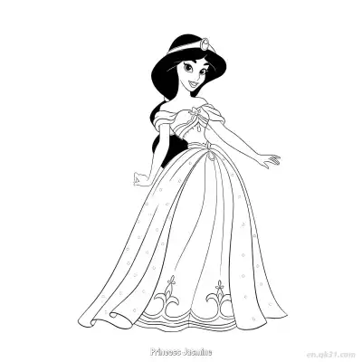Free printable Princess Jasmine 2 Coloring Page - Free Printable Disney Aladdin PDFS Coloring Sheets coloring page