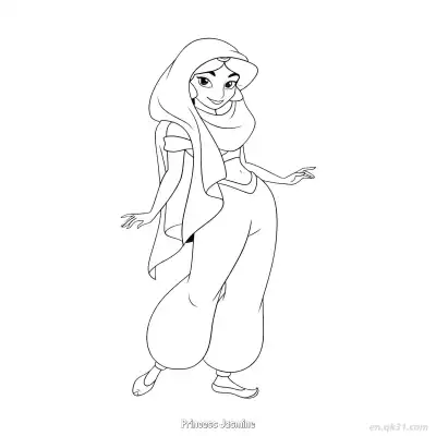 Free printable Princess Jasmine 25 Coloring Page - Free Printable Disney Aladdin PDFS Coloring Sheets coloring page