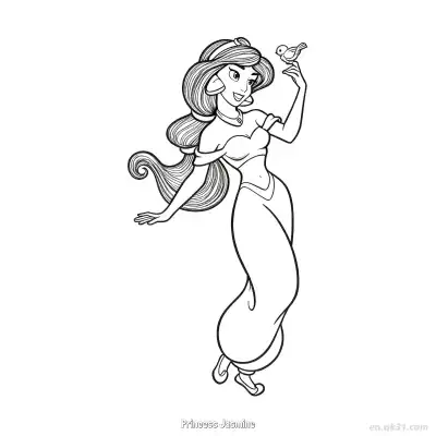 Free printable Princess Jasmine 31 Coloring Page - Free Printable Disney Aladdin PDFS Coloring Sheets coloring page