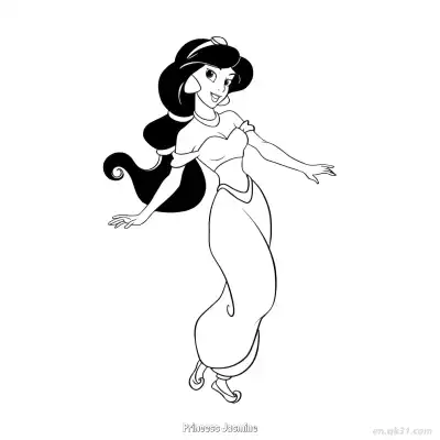 Free printable Princess Jasmine 7 Coloring Page - Free Printable Disney Aladdin PDFS Coloring Sheets coloring page
