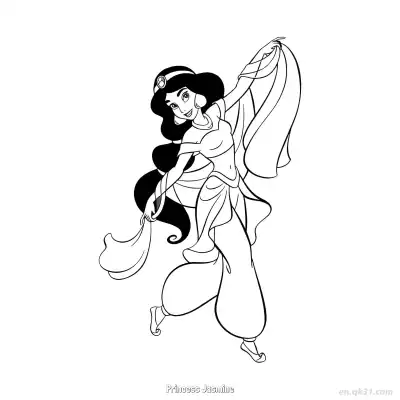 Free printable Princess Jasmine 8 Coloring Page - Free Printable Disney Aladdin PDFS Coloring Sheets coloring page