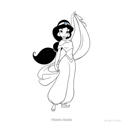 Free printable Princess Jasmine 9 Coloring Page - Free Printable Disney Aladdin PDFS Coloring Sheets coloring page