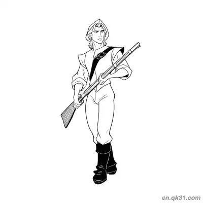 Free printable John Smith Standing Guard coloring page