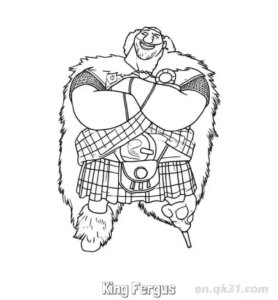 Free printable King Fergus Brave Movie Coloring Pages with Example coloring page