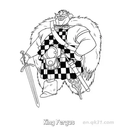 Free printable King Fergus Brave Merida Coloring Pictures for Kids coloring page