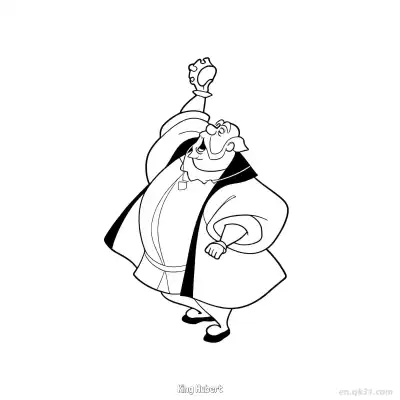 Free printable King Hubert Drinking Coloring Page coloring page