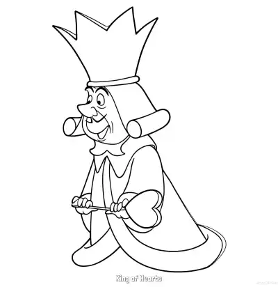 Free printable King of Hearts 2 Coloring Page - Free Printable Alice in Wonderland PDFS Coloring Sheets coloring page