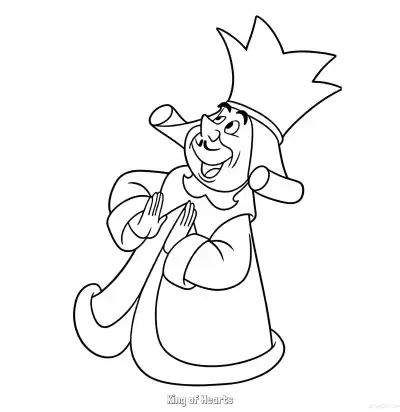 Free printable King of Hearts 3 Coloring Page - Free Printable Alice in Wonderland PDFS Coloring Sheets coloring page