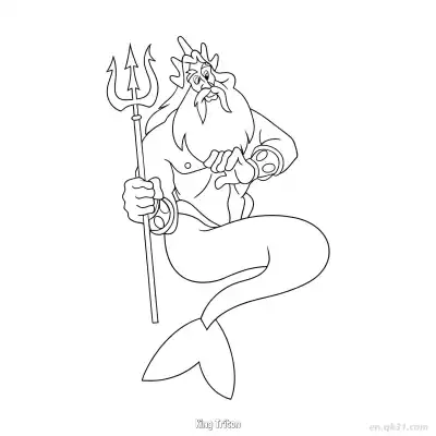 Free printable King Triton 1 Coloring Page - Free Printable Disney The Little Mermaid PDFS Coloring Sheets coloring page