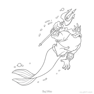 Free printable King Triton 2 Coloring Page - Free Printable Disney The Little Mermaid PDFS Coloring Sheets coloring page