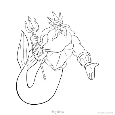 Free printable King Triton 3 Coloring Page - Free Printable Disney The Little Mermaid PDFS Coloring Sheets coloring page