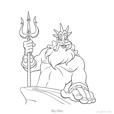 Free printable King Triton 4 Coloring Page - Free Printable Disney The Little Mermaid PDFS Coloring Sheets coloring page