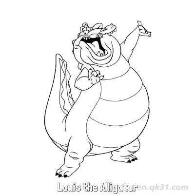 Free printable Louis the Alligator 2 Coloring Page - Free Printable Disney The Princess And The Frog PDFS Coloring Sheets coloring page