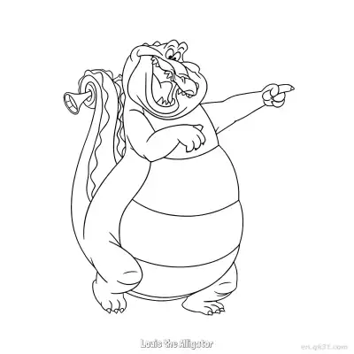 Free printable Louis the Alligator 3 Coloring Page - Free Printable Disney The Princess And The Frog PDFS Coloring Sheets coloring page