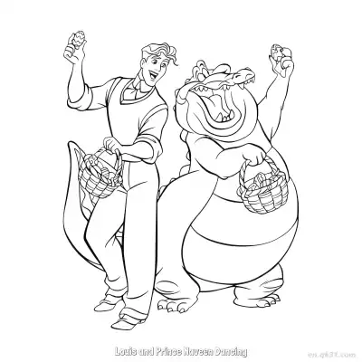 Free printable Louis and Prince Naveen Dancing  Coloring Page - Free Printable Disney The Princess And The Frog PDFS Coloring Sheets coloring page