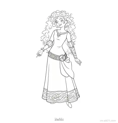 Free printable Merida Brave Coloring Pages Disney Princess Printable coloring page