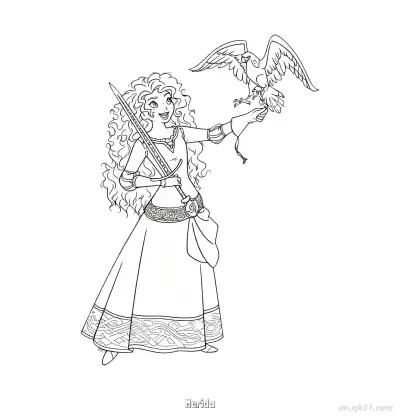 Free printable Merida Coloring Pages PDF Brave Movie Printable coloring page