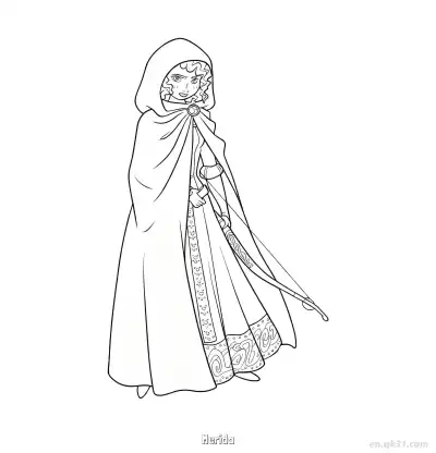 Free printable Disney Princess Merida Coloring Pages for Kids coloring page