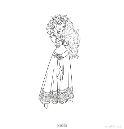 Free printable Merida Princess Coloring Pages Printable Disney Style coloring page