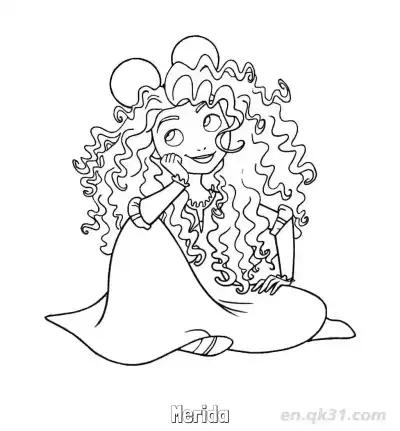 Free printable Merida Disney Coloring Pages for Brave Fans coloring page
