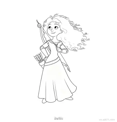 Free printable Merida Coloring Pictures Brave Disney Movie Art coloring page