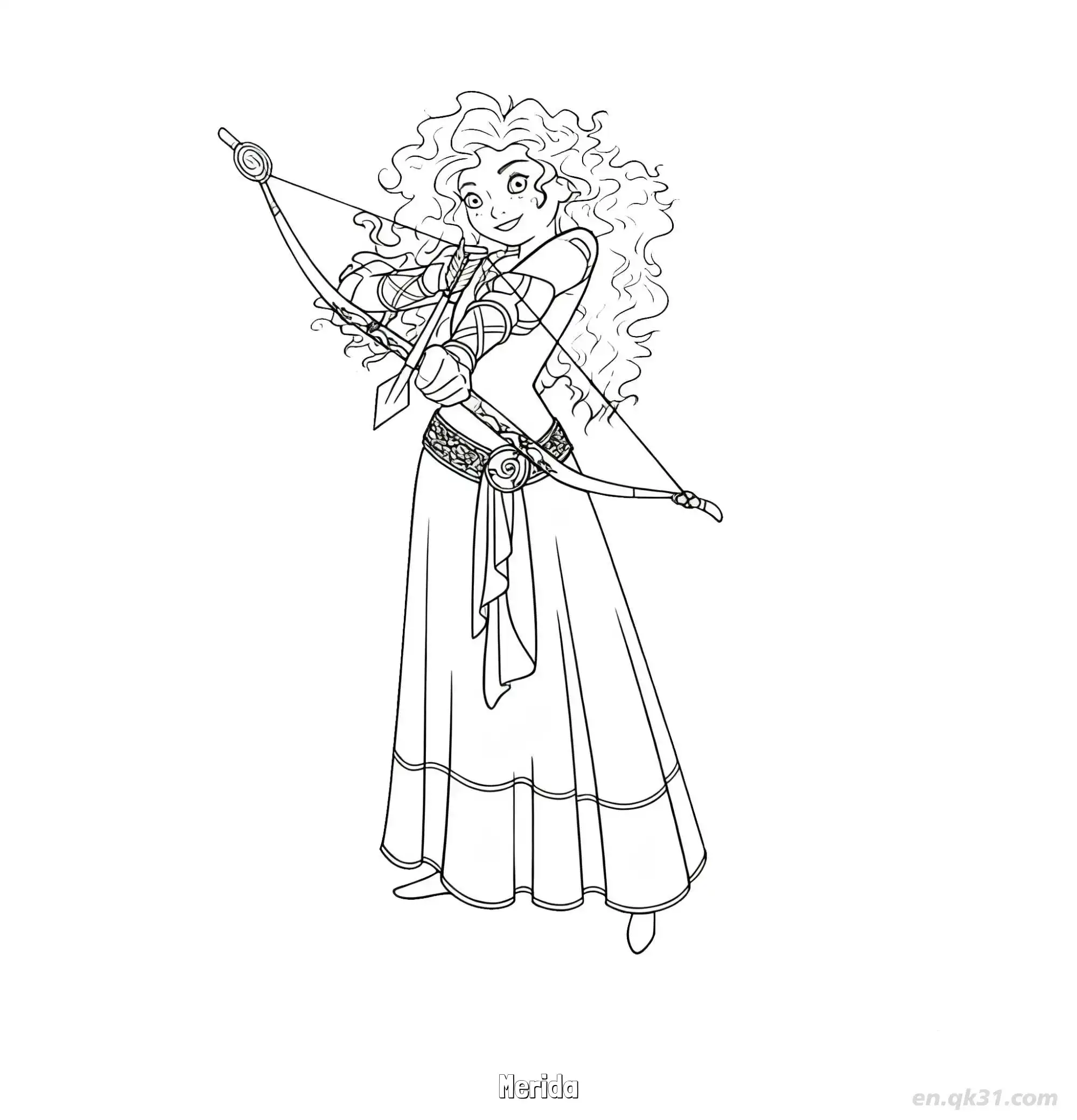 Brave Merida Coloring Pages Disney Princess Full Body – Free Printable Coloring Page for Kids and Adults