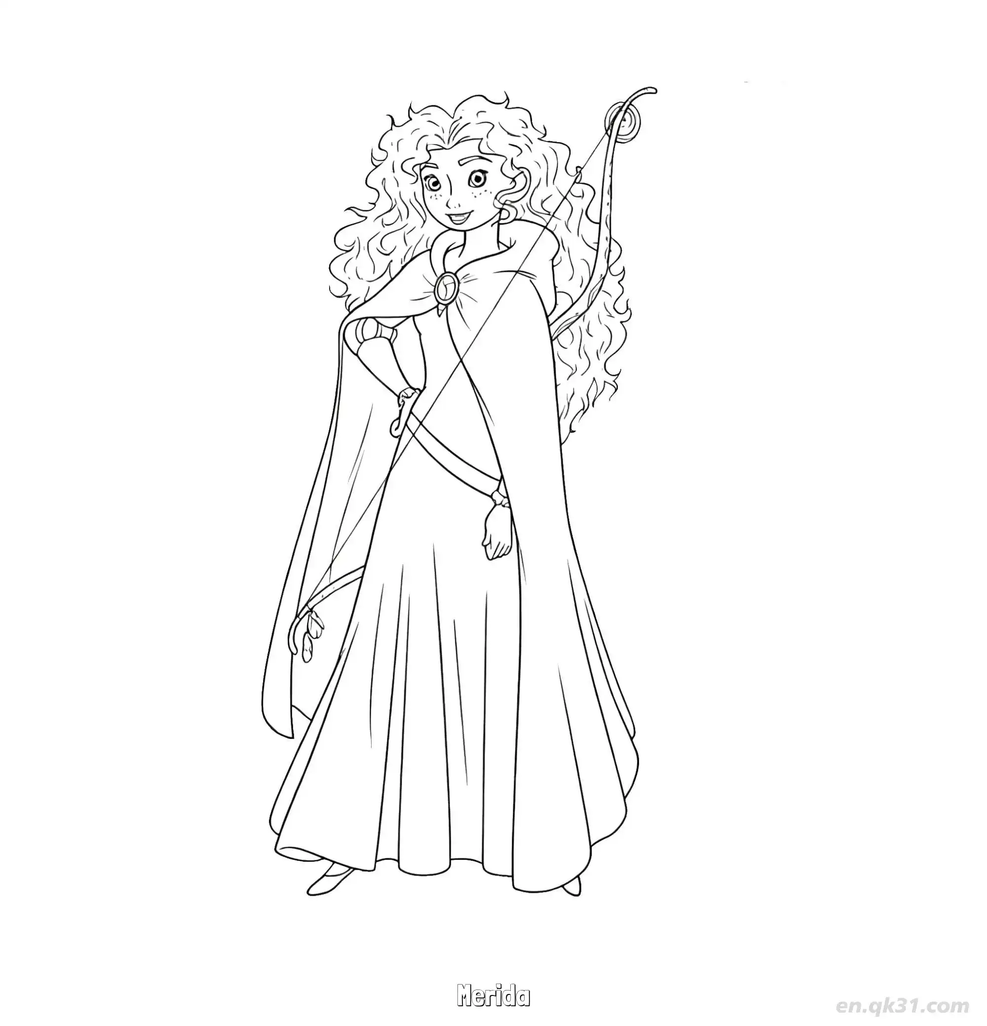 Brave Little Merida Princess Coloring Pages for Kids – Free Printable Coloring Page for Kids and Adults