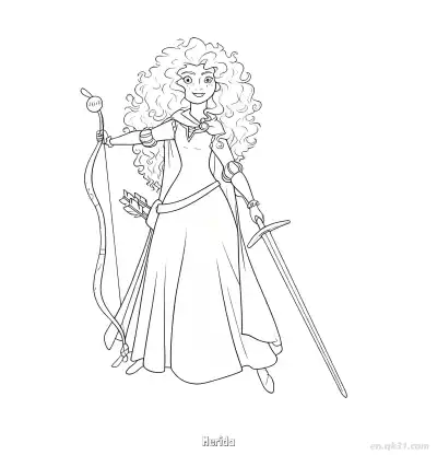 Free printable Merida Disney Coloring Pages Printable Free PDF coloring page