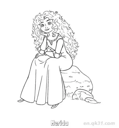 Free printable Disney Brave Coloring Pages Merida with Example Style coloring page