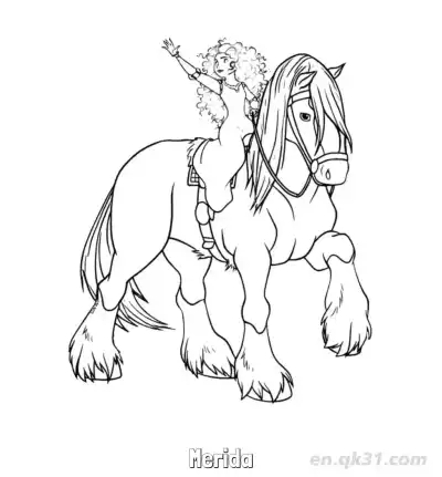 Free printable Brave Merida Coloring Pages Free Horse Riding Adventure coloring page