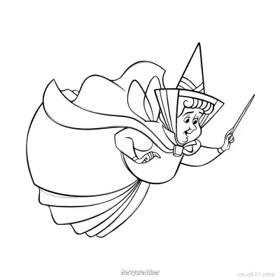Free printable Merryweather Fairy Flying Coloring Page coloring page
