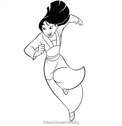 Free printable Mulan in Women's Clothing 11 Coloring Page - Free Printable Mulan PDFS Coloring Sheets coloring page