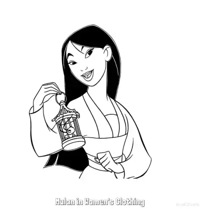 Free printable Mulan in Women's Clothing 13 Coloring Page - Free Printable Mulan PDFS Coloring Sheets coloring page