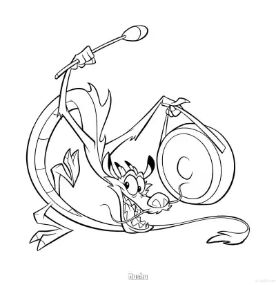 Free printable Mushu 1 Coloring Page - Free Printable Mulan PDFS Coloring Sheets coloring page