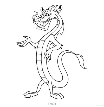Free printable Mushu 2 Coloring Page - Free Printable Mulan PDFS Coloring Sheets coloring page
