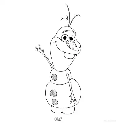 Free printable Olaf Happy Waving Coloring Page coloring page